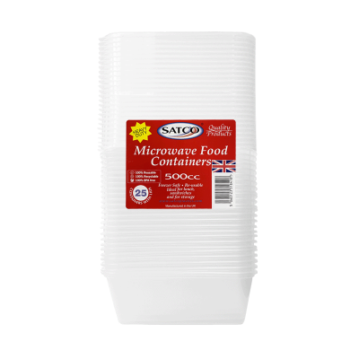 Satco microwave food containers 500ML (25pack)