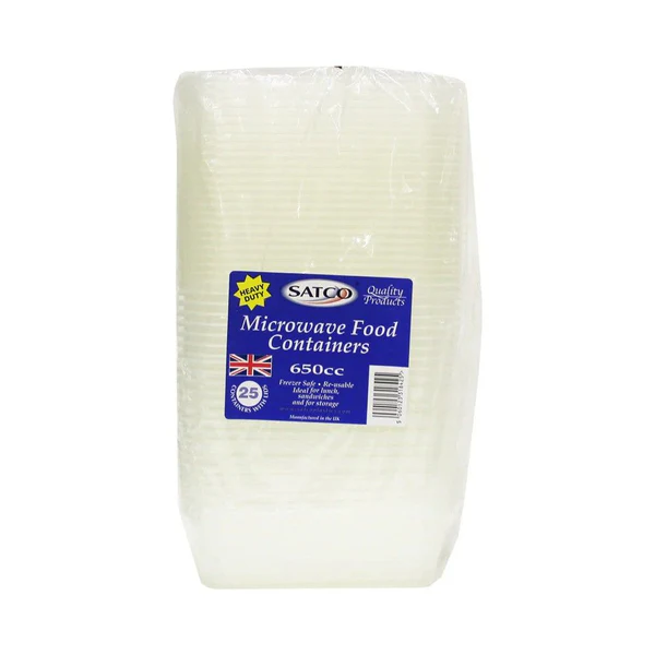 Satco microwave food containers 650ML (25pack)