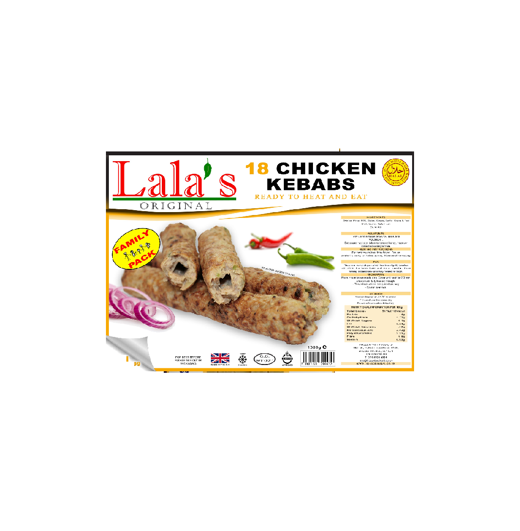 LALA’S Chicken Seekh Kebab (18pc)