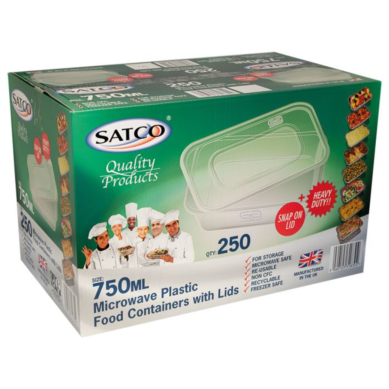 Satco microwave food containers 750ML (25pack)