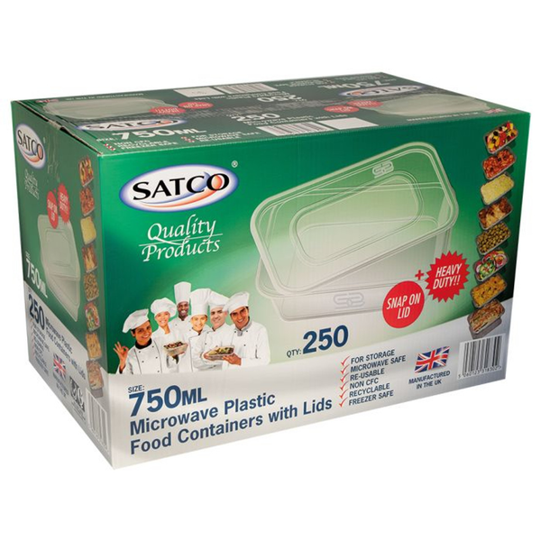 Satco microwave food containers 750ML (25pack)
